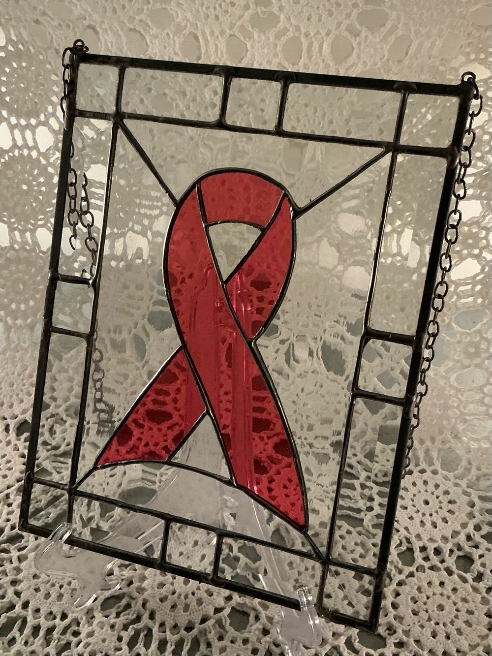 Stained Glass Pink Ribbon - Picture 3 of 3